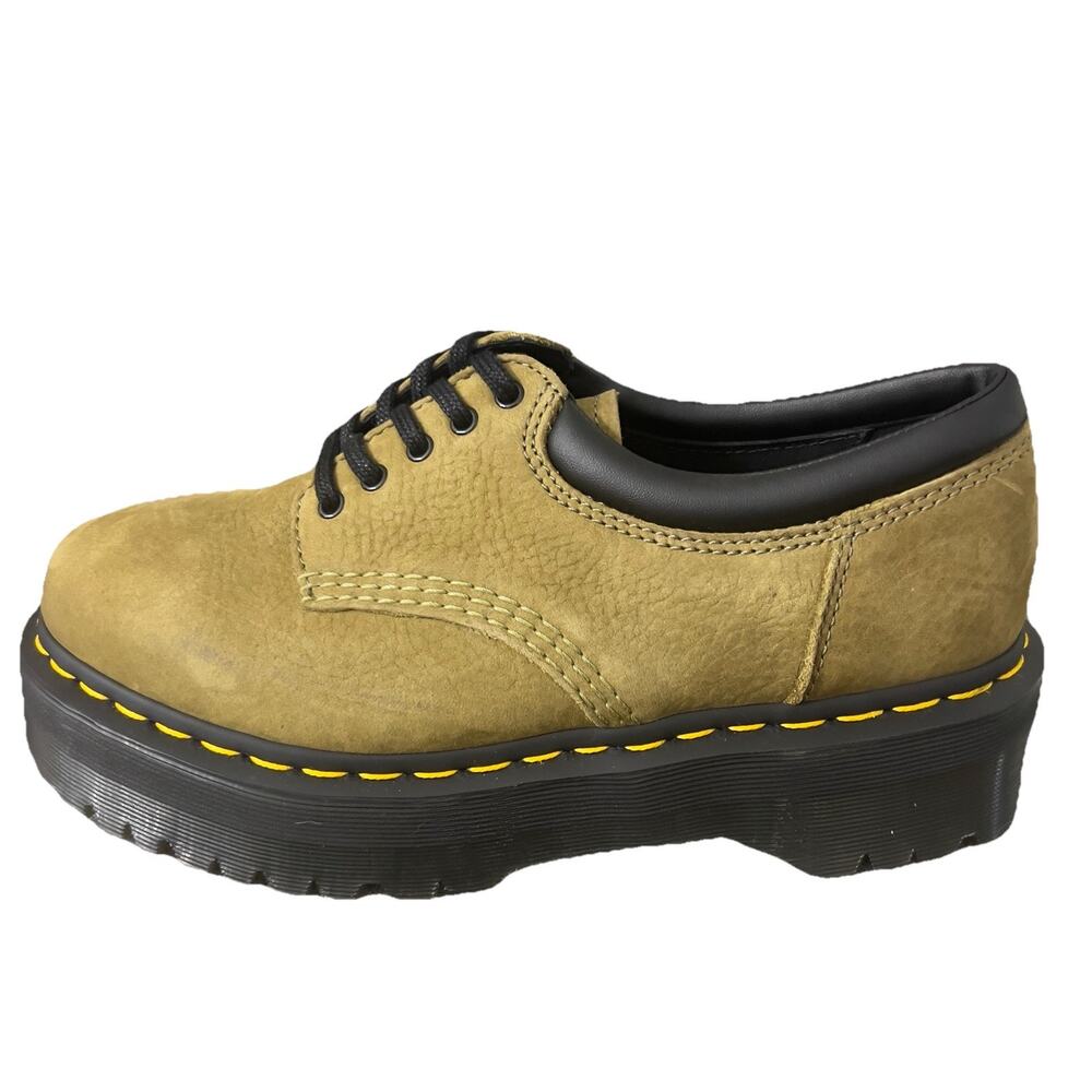 Dr. Martens Quad 8053 lace up nubuck upper platform shoes olive NWOB sz 8 M